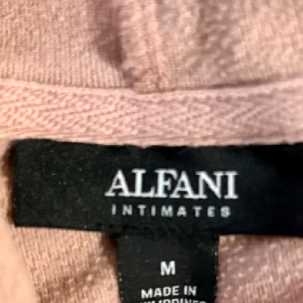Y2K 2000s Alfani  Womens Velvour Hoodie Pink/Gray‎ Loungewear M Cozy Everyday